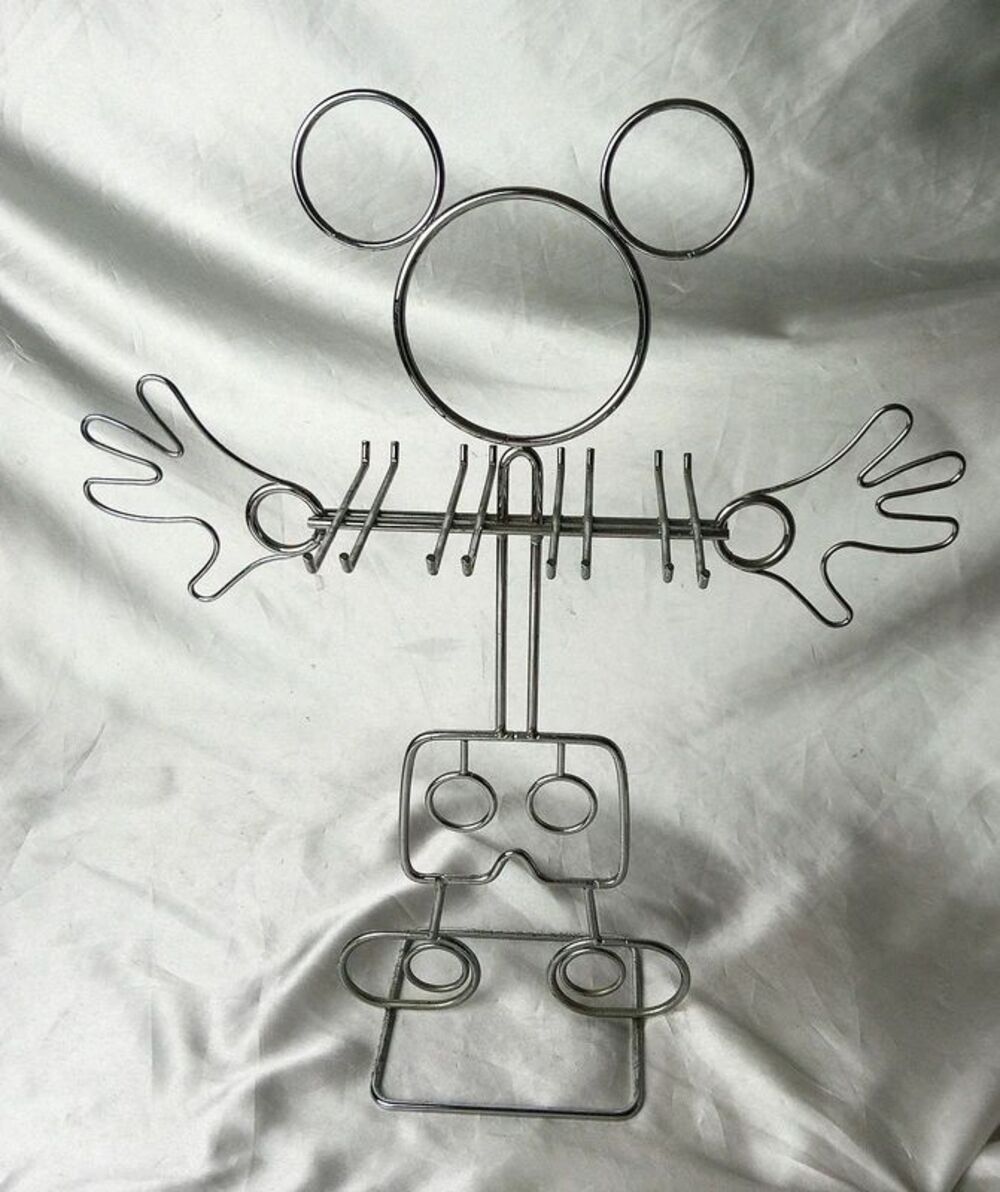 Vintage Disney Mickey Mouse Chrome Wire Utensil Holder